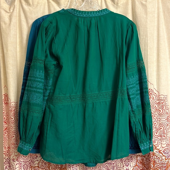 Sundance embroidered cotton top -green. - Picture 3 of 3